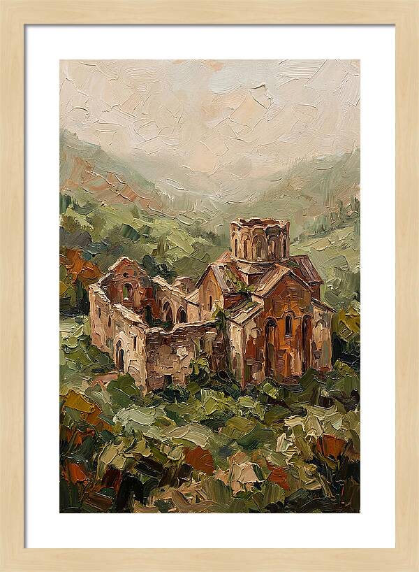 Abandoned Monastery In Green Valley