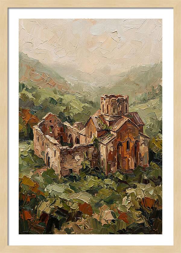 Abandoned Monastery In Green Valley