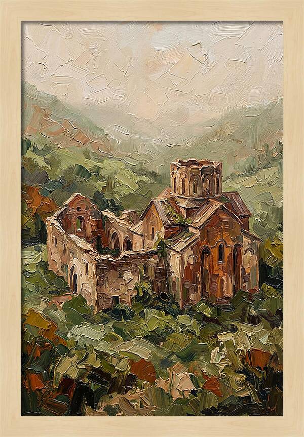 Abandoned Monastery In Green Valley