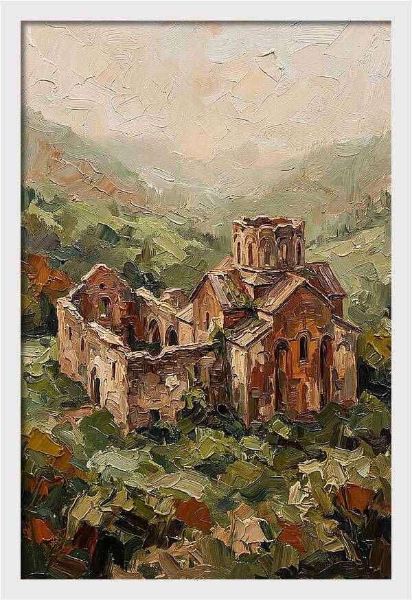 Abandoned Monastery In Green Valley