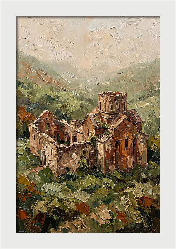 Abandoned Monastery In Green Valley
