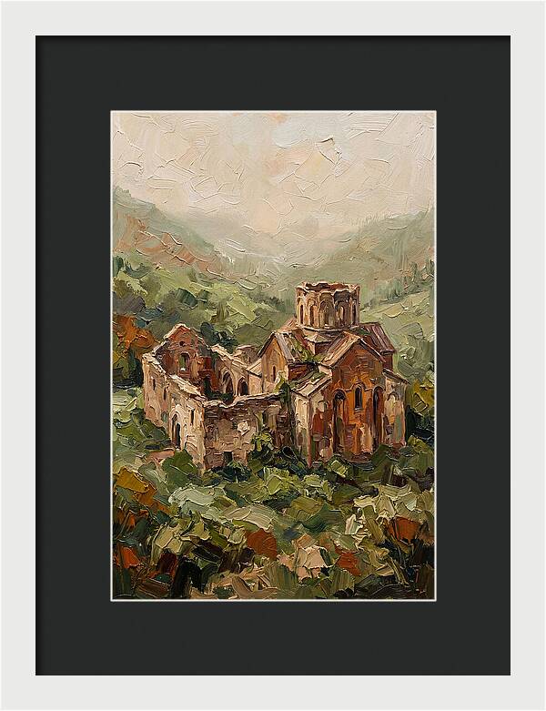Abandoned Monastery In Green Valley