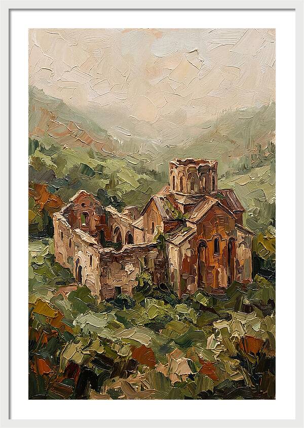 Abandoned Monastery In Green Valley