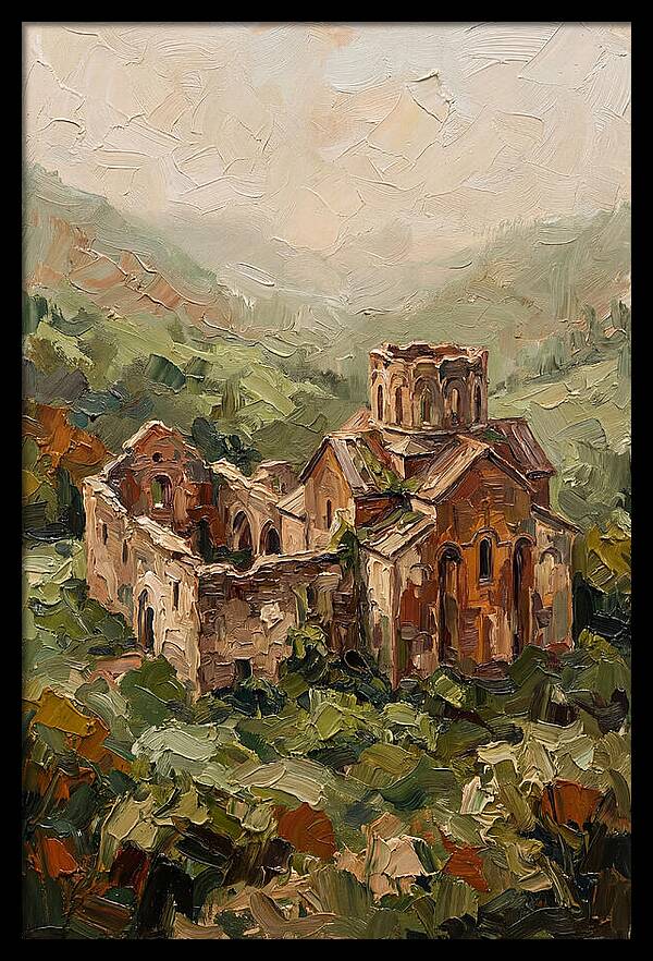 Abandoned Monastery In Green Valley
