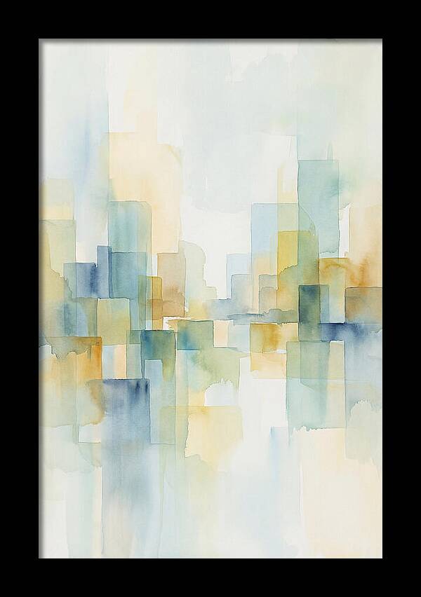 Abstract Cityscape In Geometric Blocks