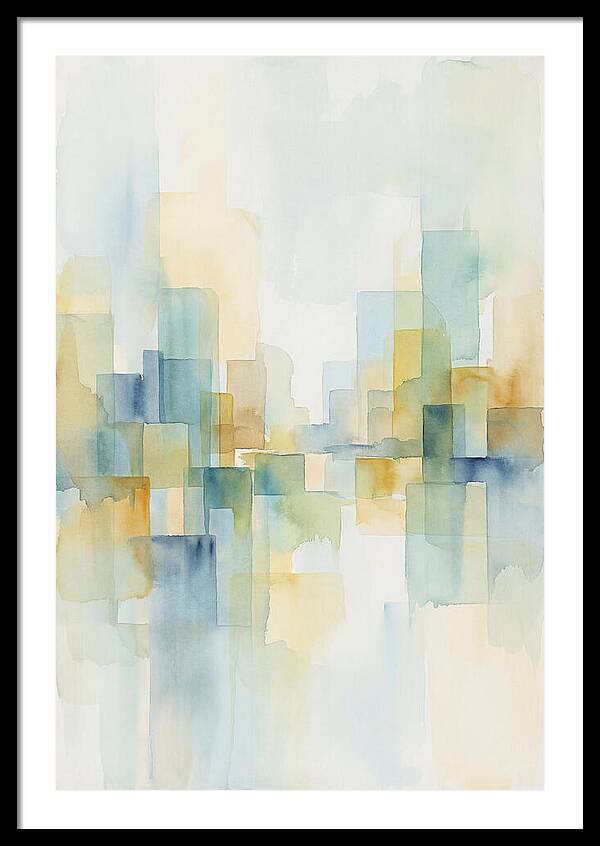 Abstract Cityscape In Geometric Blocks