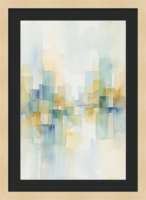 Abstract Cityscape In Geometric Blocks