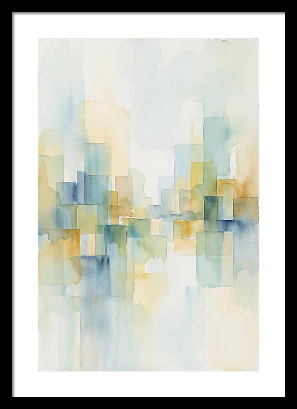 Abstract Cityscape In Geometric Blocks