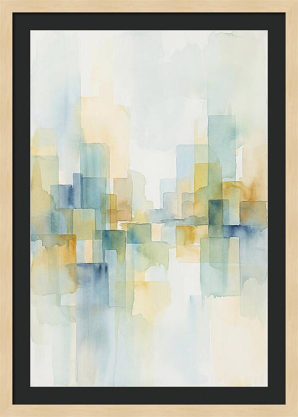 Abstract Cityscape In Geometric Blocks