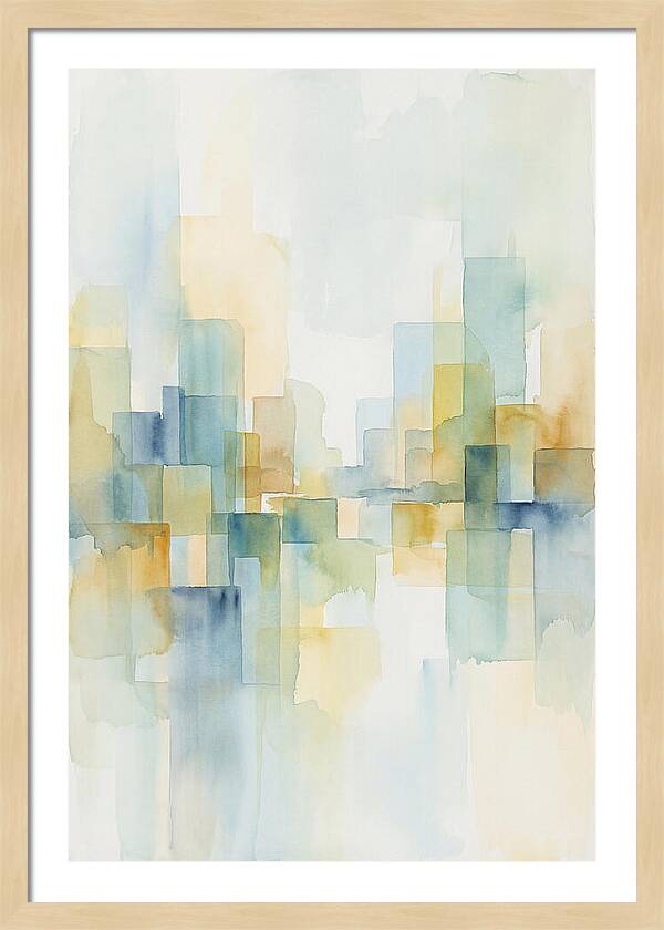 Abstract Cityscape In Geometric Blocks