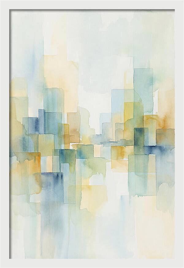 Abstract Cityscape In Geometric Blocks