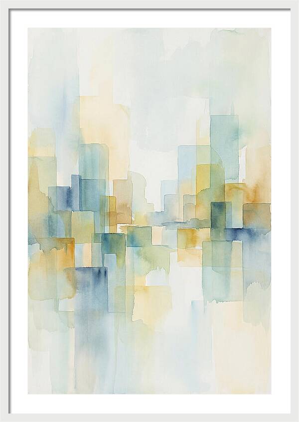 Abstract Cityscape In Geometric Blocks