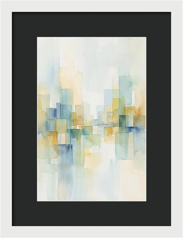 Abstract Cityscape In Geometric Blocks
