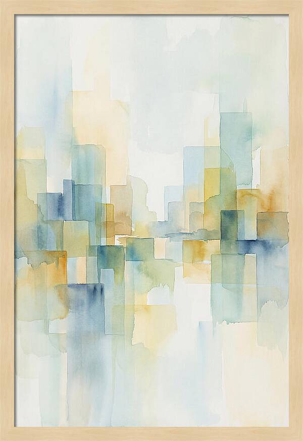 Abstract Cityscape In Geometric Blocks