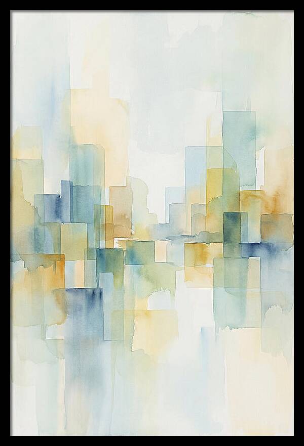 Abstract Cityscape In Geometric Blocks