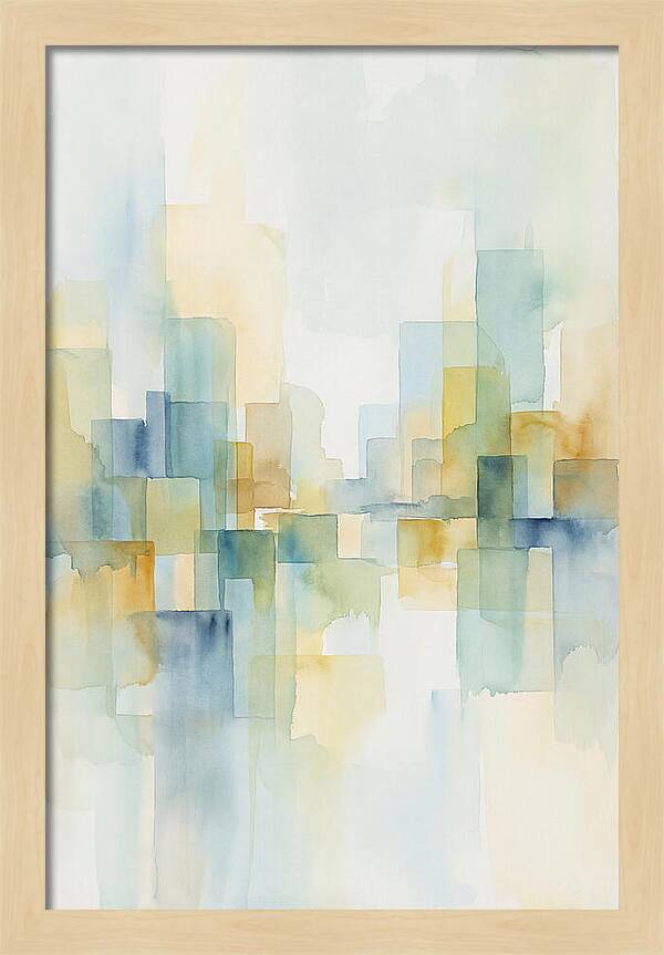 Abstract Cityscape In Geometric Blocks