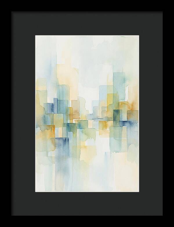 Abstract Cityscape In Geometric Blocks
