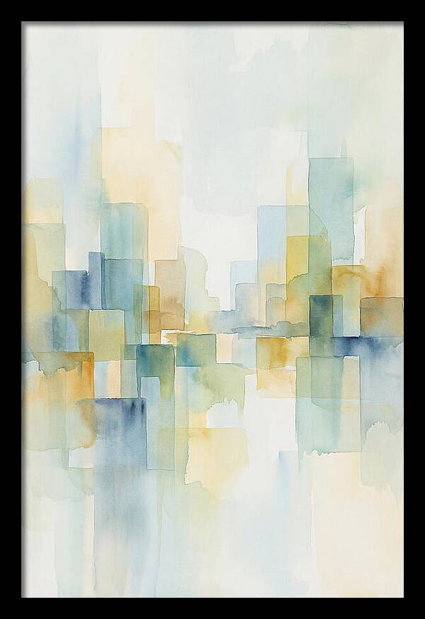 Abstract Cityscape In Geometric Blocks