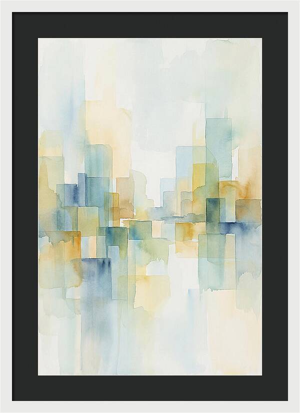 Abstract Cityscape In Geometric Blocks