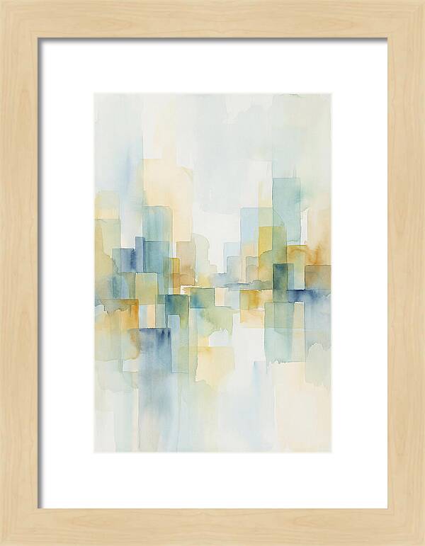 Abstract Cityscape In Geometric Blocks