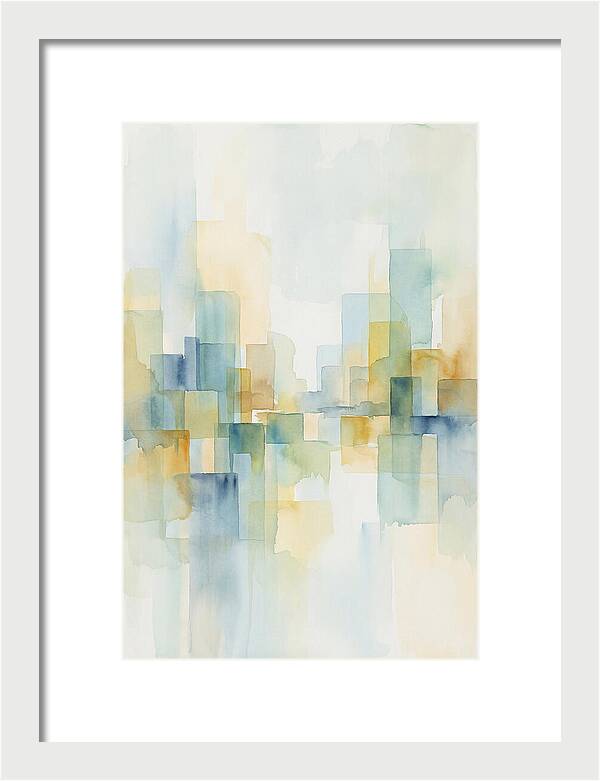 Abstract Cityscape In Geometric Blocks