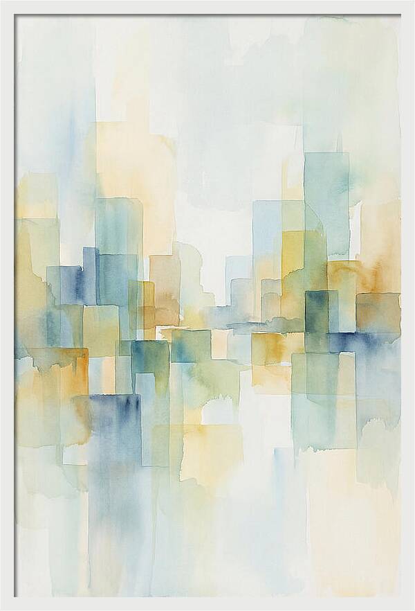 Abstract Cityscape In Geometric Blocks