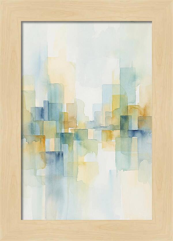 Abstract Cityscape In Geometric Blocks