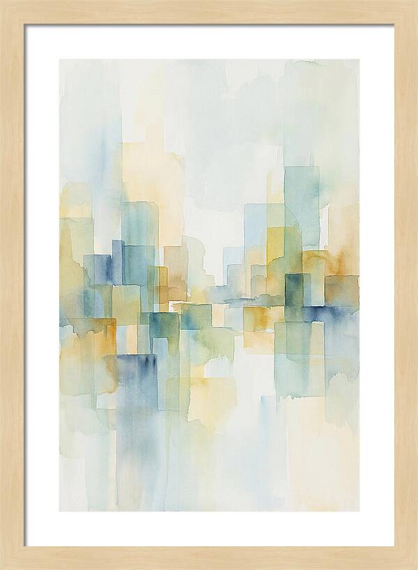 Abstract Cityscape In Geometric Blocks