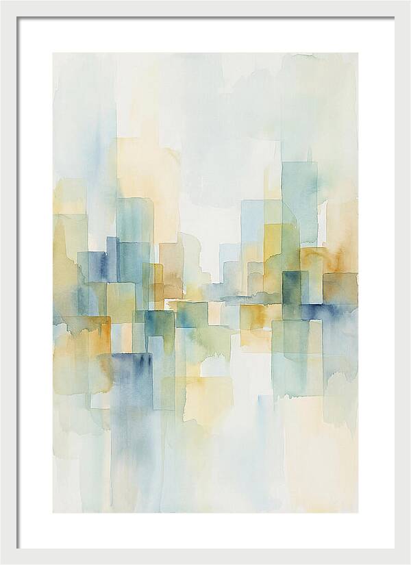Abstract Cityscape In Geometric Blocks