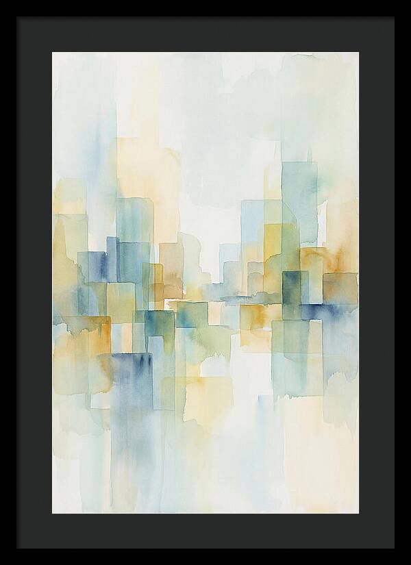 Abstract Cityscape In Geometric Blocks