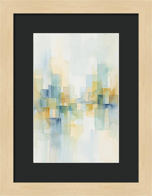 Abstract Cityscape In Geometric Blocks