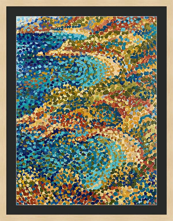 Abstract Dots Over Mediterranean Waves