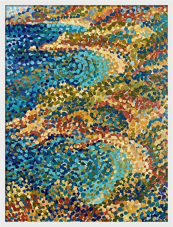 Abstract Dots Over Mediterranean Waves