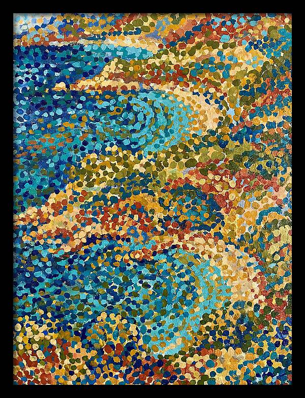 Abstract Dots Over Mediterranean Waves