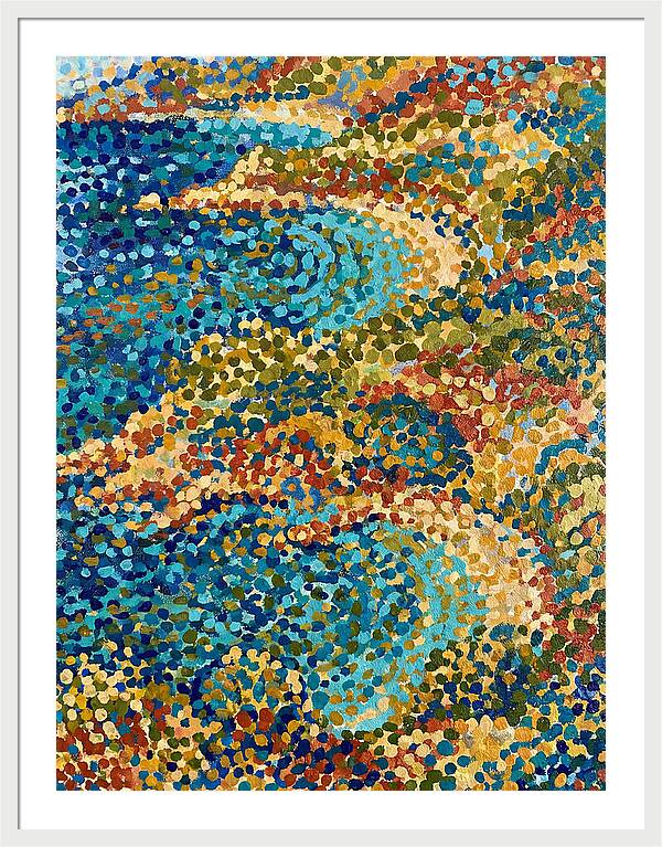 Abstract Dots Over Mediterranean Waves
