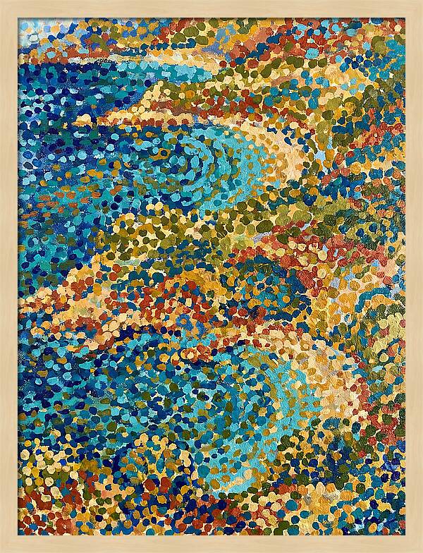 Abstract Dots Over Mediterranean Waves