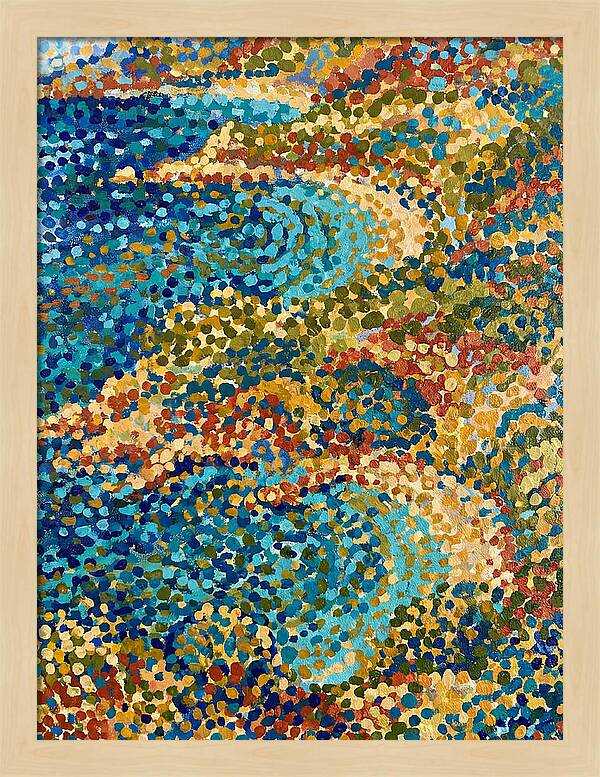 Abstract Dots Over Mediterranean Waves