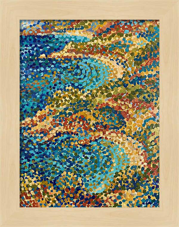 Abstract Dots Over Mediterranean Waves