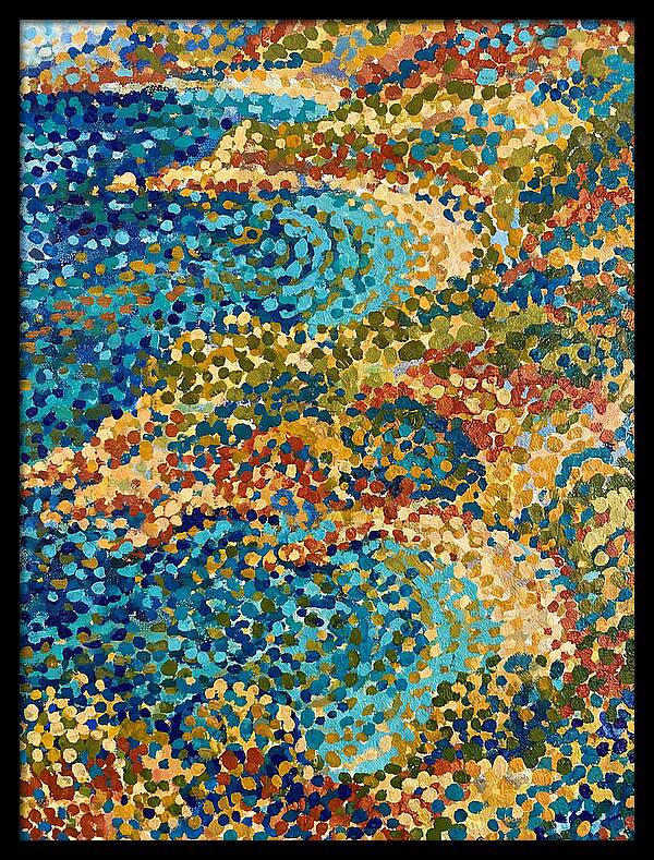 Abstract Dots Over Mediterranean Waves