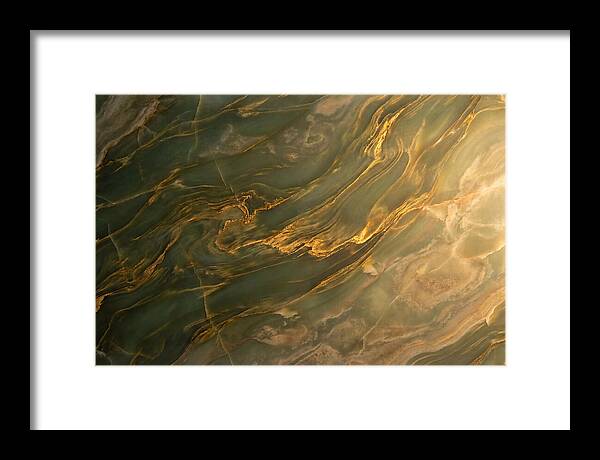 Abstract Gold Veins On Green