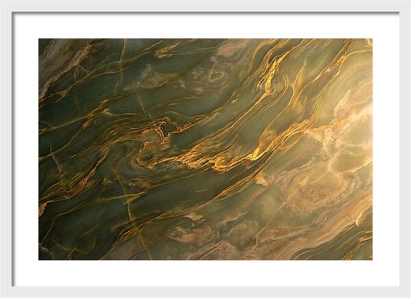 Abstract Gold Veins On Green
