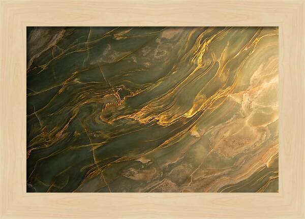 Abstract Gold Veins On Green