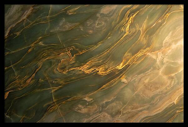 Abstract Gold Veins On Green