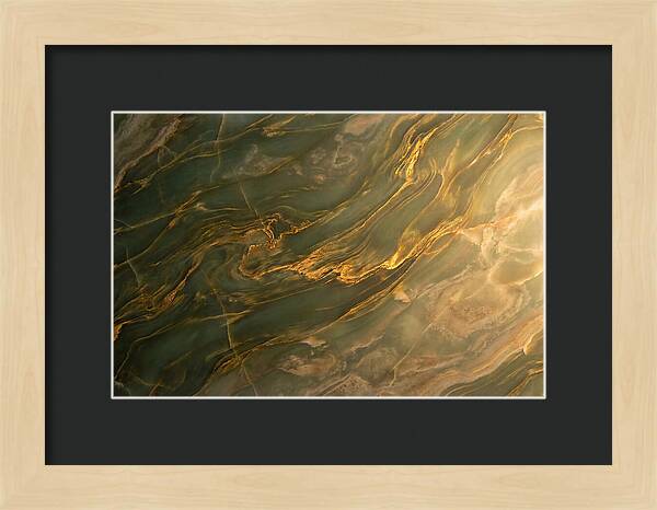 Abstract Gold Veins On Green