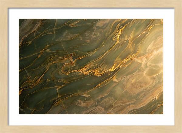 Abstract Gold Veins On Green