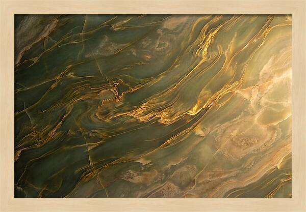 Abstract Gold Veins On Green