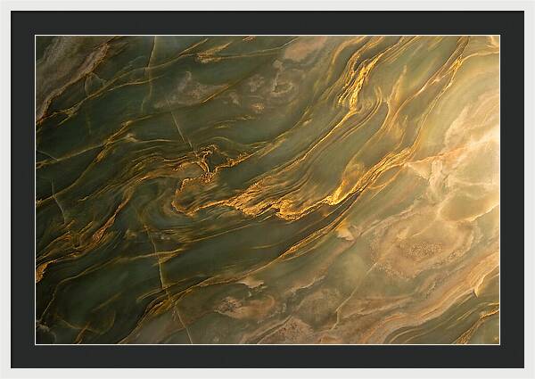 Abstract Gold Veins On Green