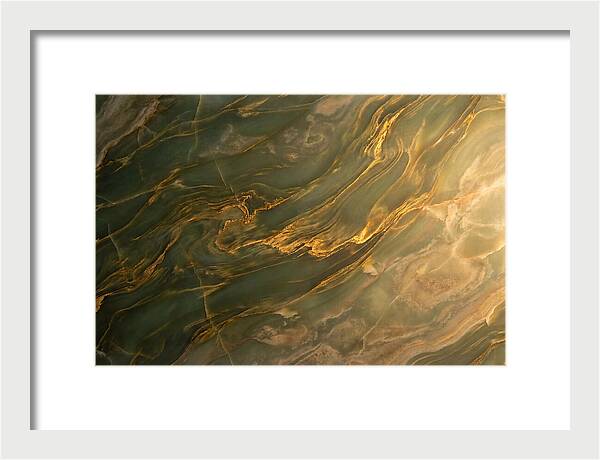 Abstract Gold Veins On Green