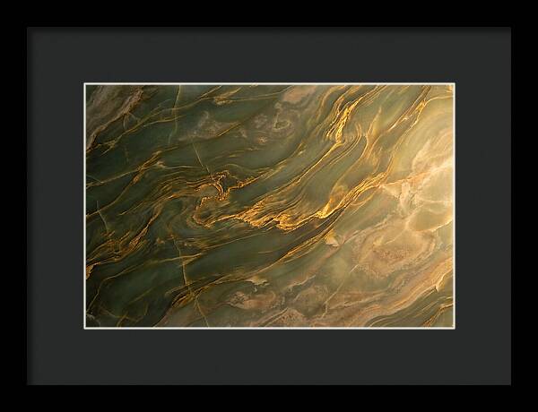 Abstract Gold Veins On Green