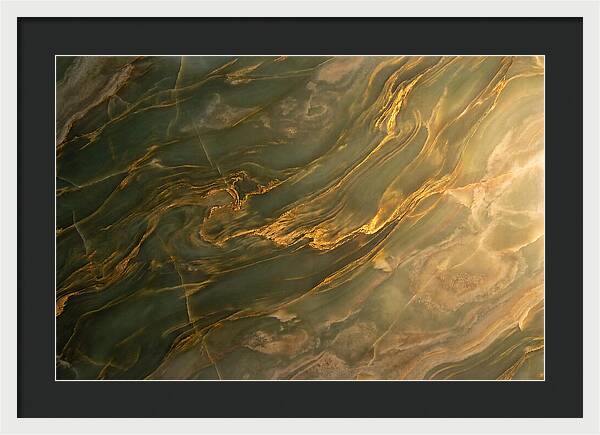 Abstract Gold Veins On Green